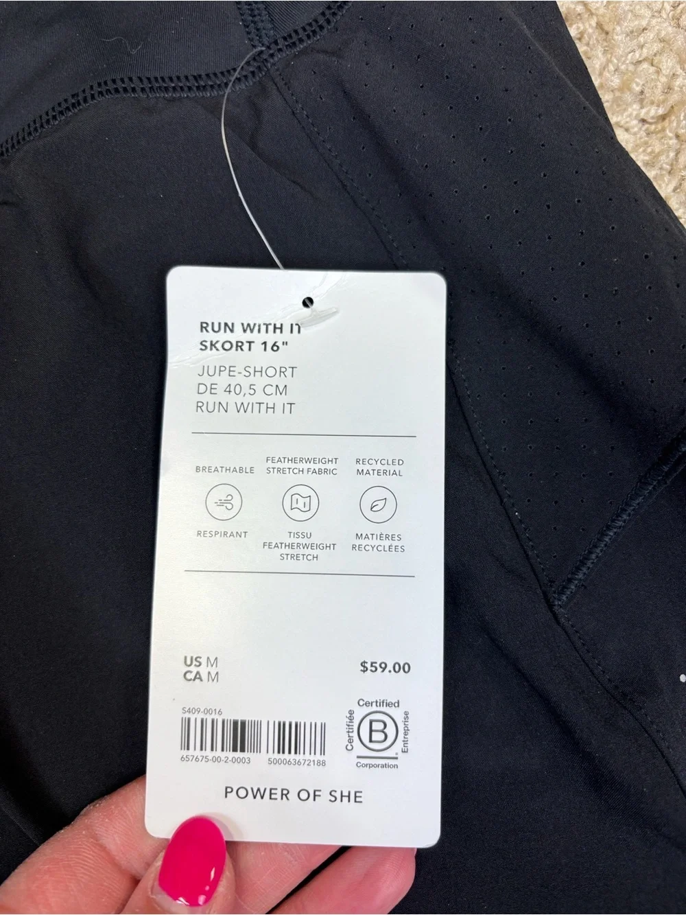 NWT Athleta run with it skort 16” sz med - Picture 5 of 9